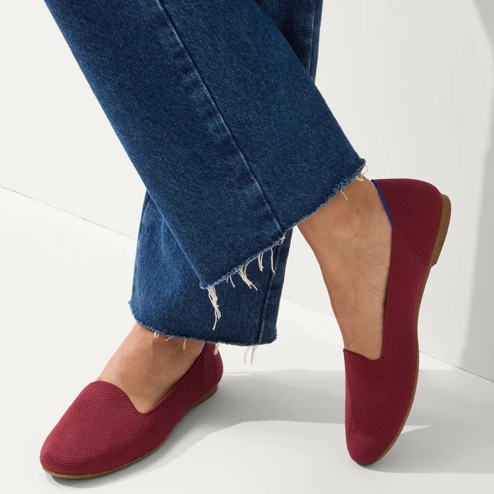 Rothy's Maroon Knit Slip-On Flats